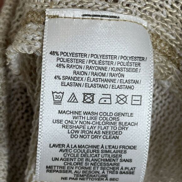 WE THE FREE Women's size XS Tan‎ Thin Knit Cowl Neck Long Sleeve Tunic Sweater - Picture 4 of 5